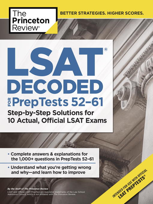 Title details for LSAT Decoded (PrepTests 52-61) by The Princeton Review - Available